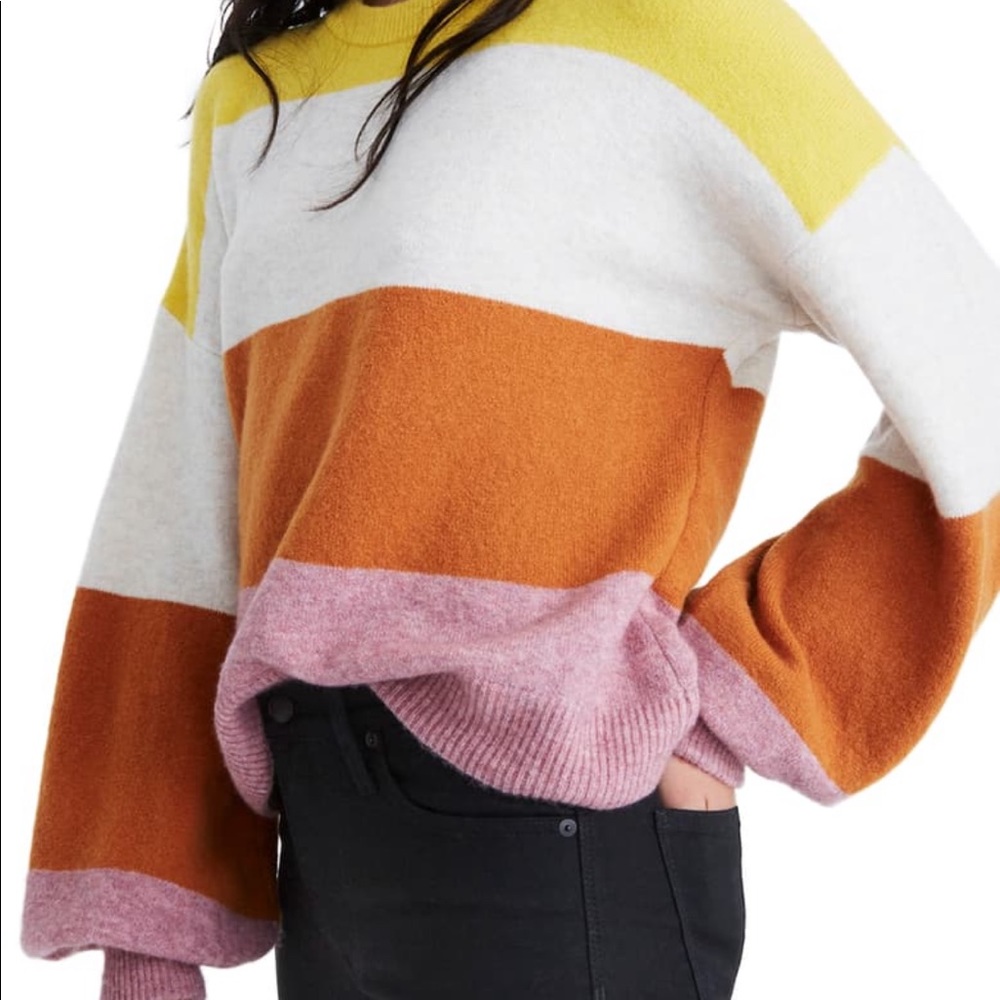 Madewell striped bell sleeve sweater